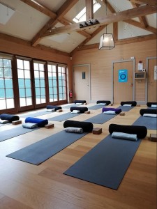 Zen yoga with mats